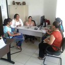 Reunião com as bolsistas do projeto de extensão.