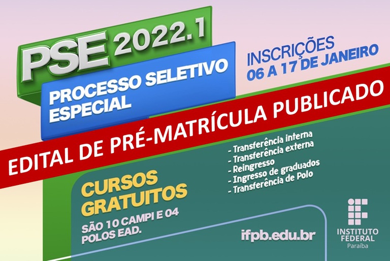 Edital de Pré-Matricula PSE 2022.1