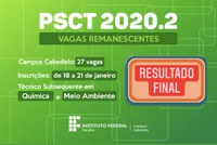 Resultado Final PSCT 2020.2 - Vagas Remanescentes