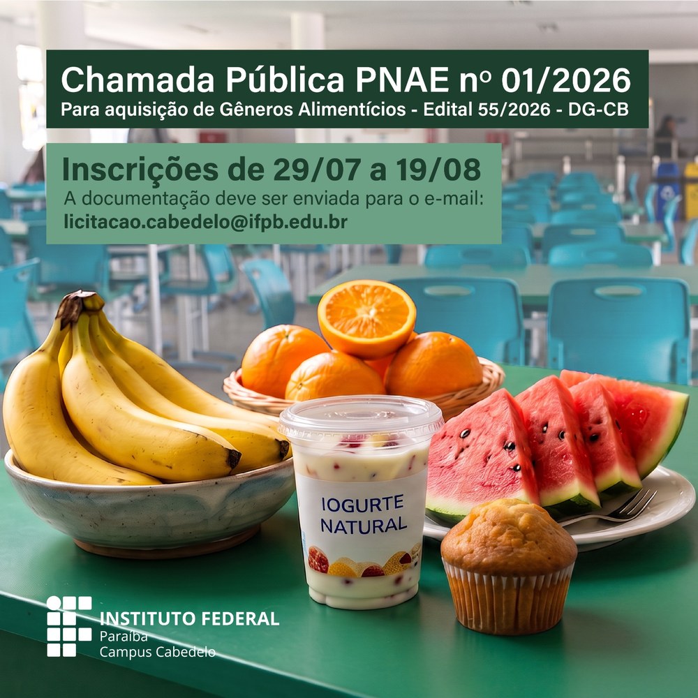 IFPB Campus Cabedelo faz chamada pública para aquisição de alimentos