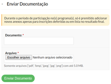 Prestação de Contas - Enviar Documentação Prestação de Contas - Enviar Documentação