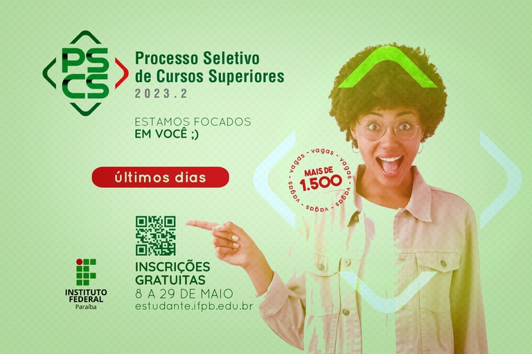 1580 vagas em 37 cursos gratuitos de graduação distribuídos em 11 municípios da Paraíba. Prazo termina dia 29 de maio  