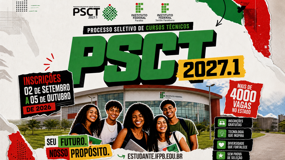 IFPB e IF Sertão PB abrem inscrições para 4.195 vagas em cursos técnicos gratuitos