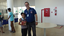 Lucas Rafael e seu professor de xadrez, Amilcar Pessoa