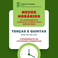 Horário de atendimento na greve
